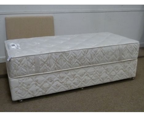 Beevers handmade Ruby 3' deep single divan with end drawer and headboard