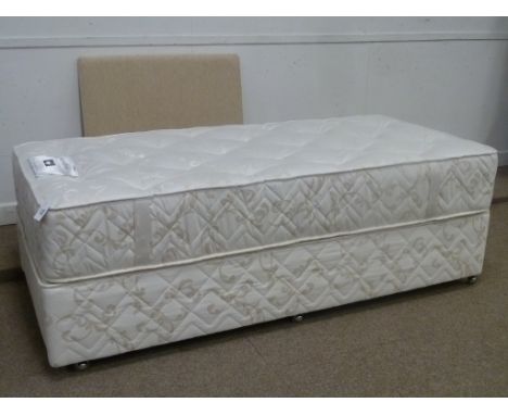 Beevers handmade Ruby 3' deep single divan with end drawer and headboard