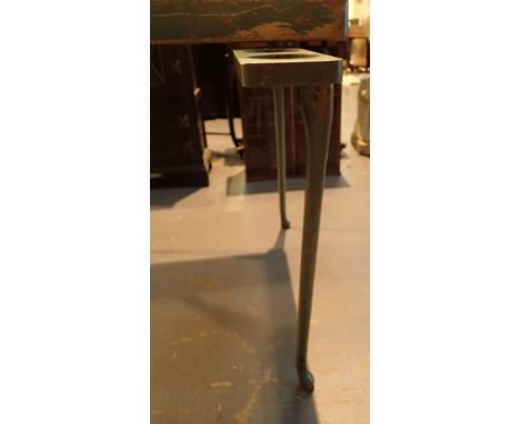 Unusual Oriental style folding leg card table with cabriole legs and two counter holders 