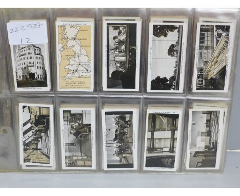 Cigarette cards; 10 complete sets, inc. Ogdens Broadcasting, Players Army Life, Sarony Autographs, Gallaher (3) etc., 519 