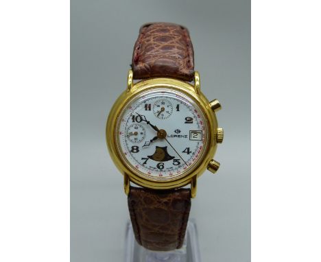 A gentleman's Lorenz Sun and Moon roller chronograph wristwatch 