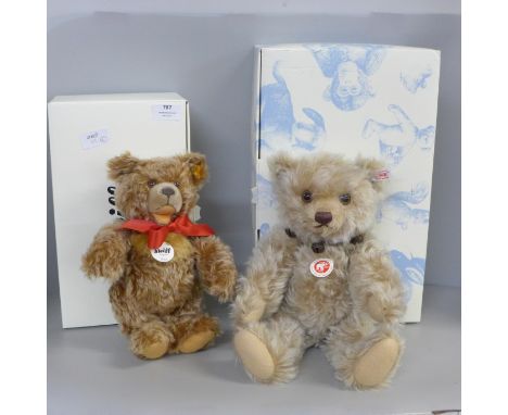 A Steiff British collectors teddy bear 2012, limited edition and a Steiff Zoffy teddy bear, both boxed 