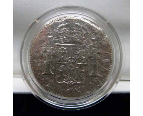 The Royal Mint Lost at Sea 1784 8-Reale silver coin, cased 