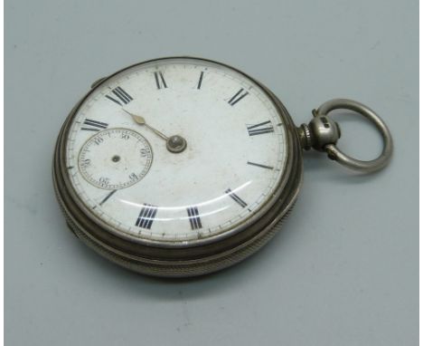 A silver cased chain drive pocket watch, Pearce, Nottingham 