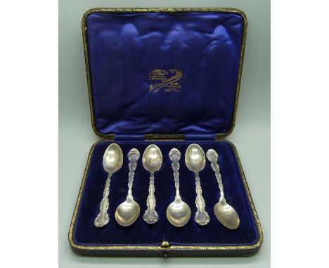 A set of six .925 silver coffee spoons, 50g 