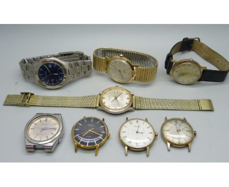 Eight wristwatches including Seiko and Rotary 