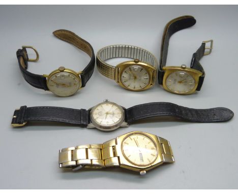 Five wristwatches including Rotary and Accurist 