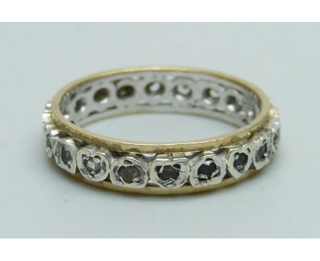A hallmarked 9ct gold eternity ring, 2.4g, K 