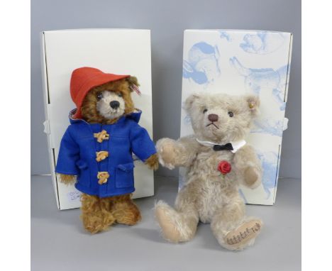 Two Steiff teddy bears, Comme d'habitude, limited edition and Paddington Bear The Movie Edition, limited edition, both boxed 