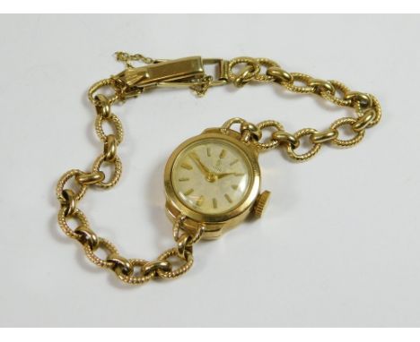 ROLEX TUDOR. A lady's 9ct. gold cased Rolex Tudor wristwatch on original Rolex bracelet strap. Case stamped Made for Rolex & 