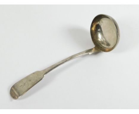 TODDY LADLE. A Scottish silver, fiddle pattern toddy ladle, James McKay. Edinburgh 1838.  Please note that all items in this 