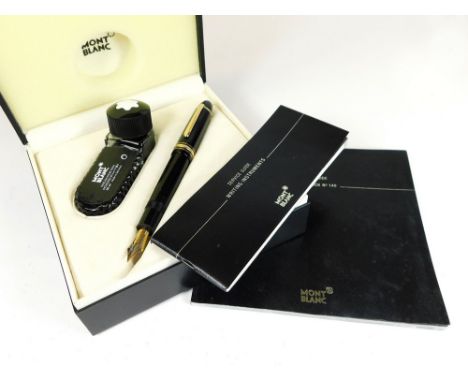 MONTBLANC. A Montblanc Meisterstuck No. 149 Special Edition fountain pen. The 18ct. yellow & white gold nib fully stamped. Pi