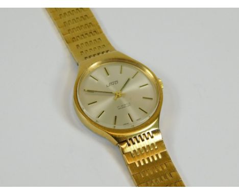 GENTS WATCH. A gentleman's Uno gold plated dress watch.  All watches in this auction are previously owned & are offered on be