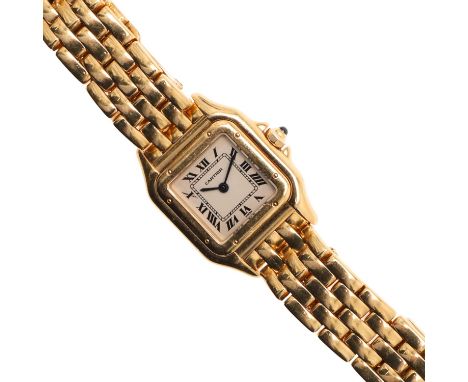 the signed square-shaped dial with Roman numerals, cabochon sapphire winder, serial number 10702 and numbered MG215048, on a 