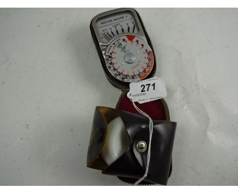 SANGAMO WESTON LIGHT METER AND INVERCONE IN LEATHER CASES
