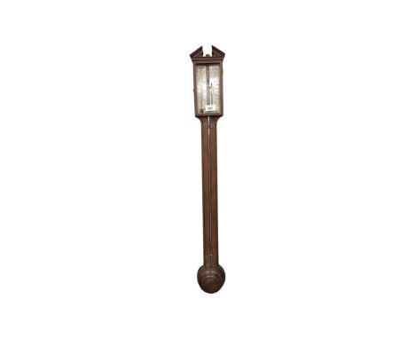 An early 19th century mahogany stick barometer by Ortelly &amp; Co, Macclesfield 