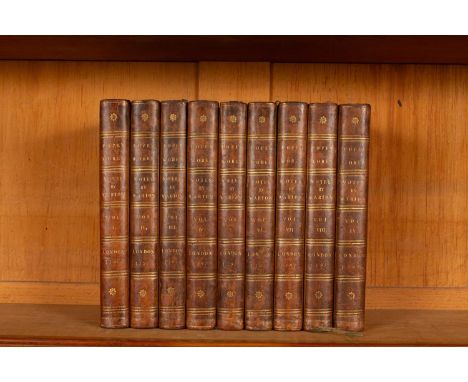 Pope (Alexander) works, London: B Law et al, 1797, 9 vols, 8vo, full calf gilt, marbled endpapers and page edges, engraved fr
