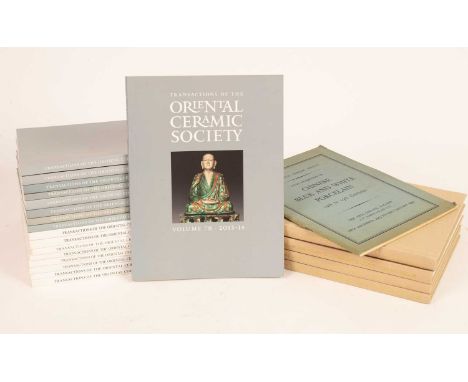 Transactions of the Oriental Ceramics Society 1990s-2000s, 21 volumes, articles on Oriental ceramics, with 1953 exhibition ca