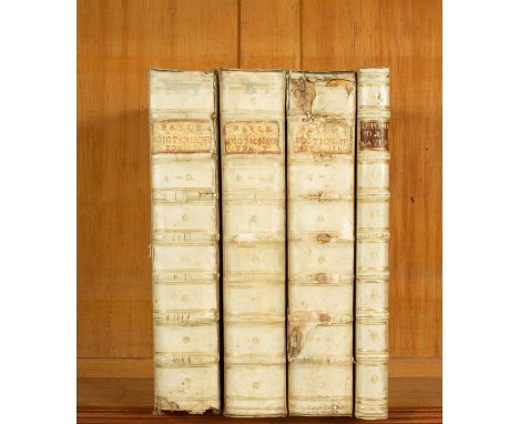 Bayle (Pierre) Dictionaire historique et critique Rotterdam: Reinierleers, 1702, in three volumes with supplementary volume, 