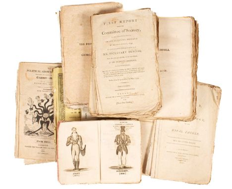 A collection of unbound ephemera publications predominantly George III and Regency to include Political Showman at home, twel