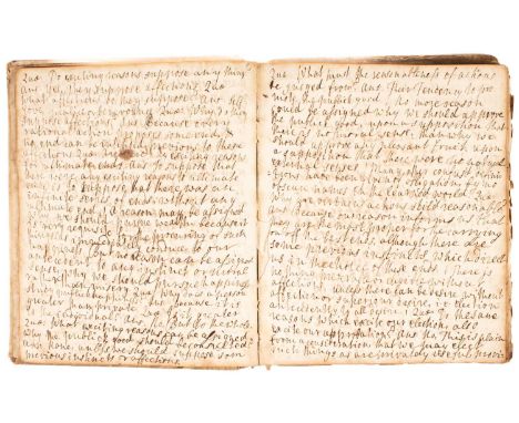 Manuscript Notebook, an eighteenth-century English student's notebook containing lecture notes on various subjects, including