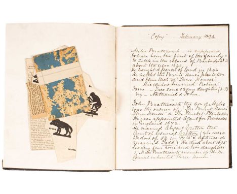 A 19th Century Manuscript Book, belonging to Madeline Braithwaite and dated 16th February 1894, mainly concerning the genealo