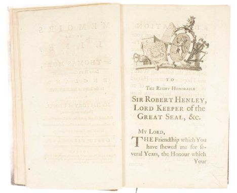 Warner (Ferdinando) Memoirs of the Life of Sir Thomas More... To which is added His History of Utopia, London: L Davis and C 