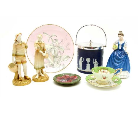 A collection of ceramics, to include Royal Worcester, Coalport, Moorcroft, Belleek, Shelley, Beswick and Royal Crown Derby, p