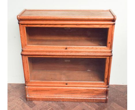 3' two section oak Globe Wernicke  glazed bookcase 