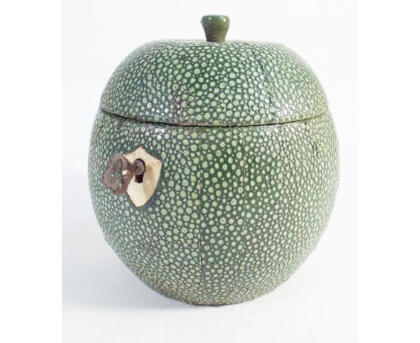 Shagreen covered Georgian style tea caddy modelled as an apple 