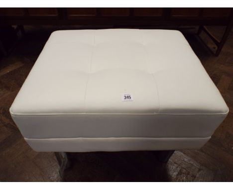 New ivory faux leather foot stool