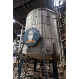 Vertical Carbon Steel Tank on Legs, Insulated Aluminum Clad, Slight Cone Bottom, Rigging Fee: $1000