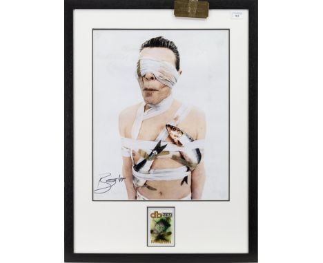 PROMOTIONAL POSTER FOR DAVID BOWIE'S OUTSIDE TOUR 1995-96, signed by David Bowie, with brass plaque certifying authenticity, 