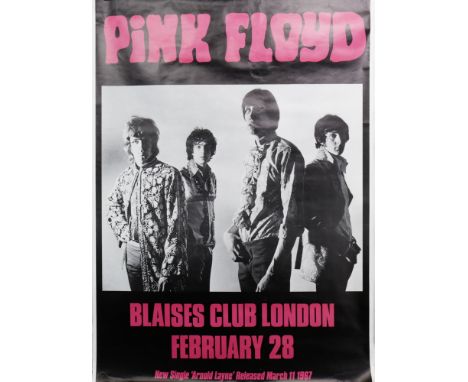 PINK FLOYD PROMOTIONAL POSTER, for the Blaises Club London, February 28th 1967, 137cm x 97cm