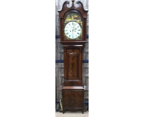 VICTORIAN MAHOGANY LONGCASE CLOCK, by George Bain of Brechin, with two train eight day movement, white enamel dial with Roman