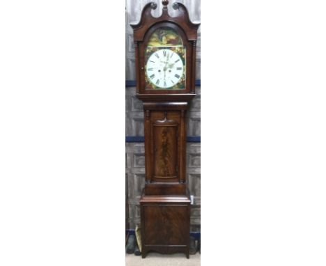 VICTORIAN MAHOGANY LONGCASE CLOCK, by George Bain of Brechin, with two train eight day movement, white enamel dial with Roman