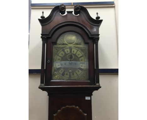 GEORGE III MAHOGANY LONGCASE CLOCK, by William Peirce of London, with two train eight day movement, with brass dial with Roma