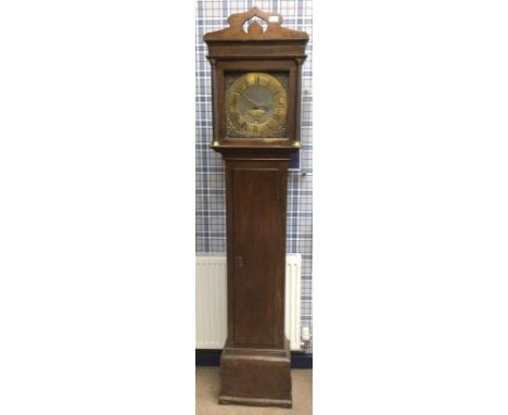 LATE 18TH CENTURY OAK LONGCASE CLOCK, by John Boreham of Shimpling, the brass chapter ring with Roman and Arabic numerals, ca