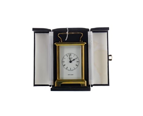 MID 20TH CENTURY CARRIAGE CLOCK, by Bayard, with white enamel dial with Roman numerals and inscribed makers name and Remy Mar