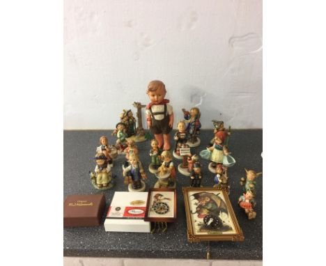 Quantity of Hummel figures, mats and related items