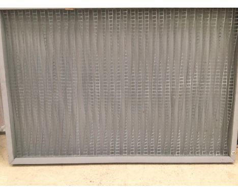 M Wieland original optical art, twisted metal framed entitled "repetitions" c1970's 86 x 5 x 60cm
