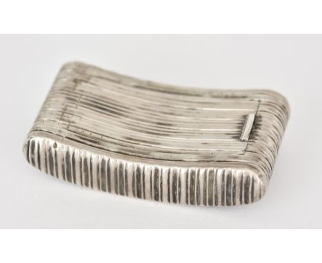 A George III Silver Rectangular Snuff Box, by John Shaw, Birmingham 1808, of slightly curved and reeded form, 2.25ins x 1.25i