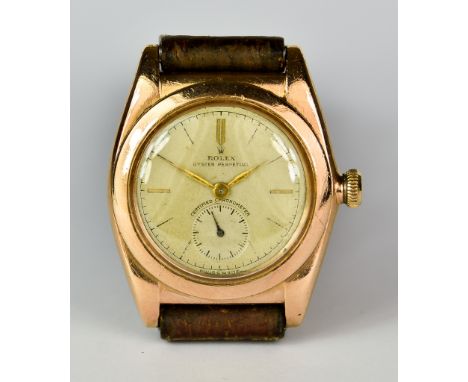 A Rolex Oyster Perpetual Automatic Wristwatch, 14ct Gold Cased, 32mm diameter, Serial No.400026, certified chronometer, Case 