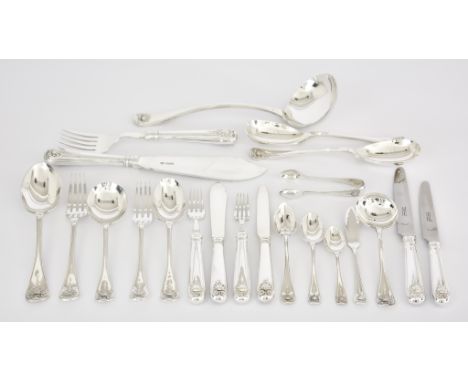 An Elizabeth II Silver Lamerie Pattern Table Service, by Garrard &amp; Co. Ltd, Sheffield, 1967, comprising - six table spoon