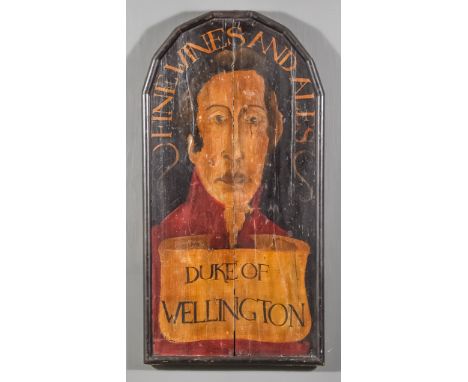 A Pair of English Painted Pub Signs - "Duke of Wellington", Circa 1970s, both with a portrait of the Iron Duke, and "Fine Win