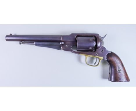 A Remington .44 Calibre New Model Army Revolver, 19th Century, serial No. 54137, 8ins hexagonal barrel stamped with makers na