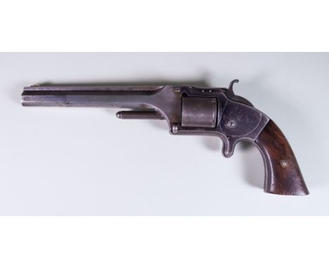 A Smith &amp; Wesson .32 Calibre Army Revolver, 19th Century, serial No. 57277, 6ins octagonal barrel with raised rib, plain 