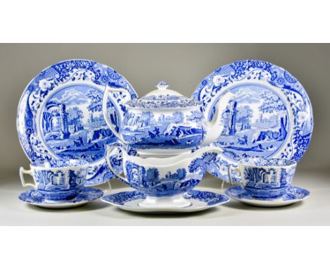 A Spode Italian Pattern Part Tea and Dinner Service (52 pieces)