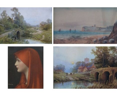 ALFRED DURHAM (LATE NINETEENTH CENTURY) WATERCOLOUR Whitby,  signed lower left, also a PAIR OF COLOUR PRINTS  after A. de Bre