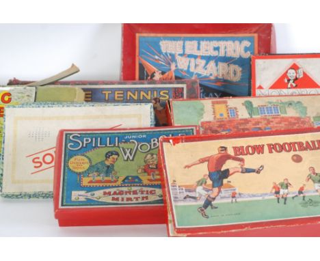 SELECTION OF CIRCA 1940s LATER BOXED GAMES AND BOARD BOARD GAMES to include Chad Valley & Victory Table Tennis sets, Glevum S